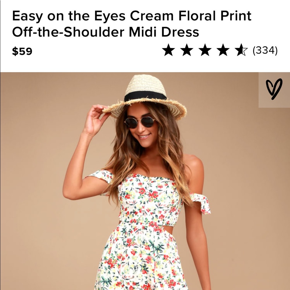 Lulus/LUSH Floral Off the Shoulder Midi Dress
